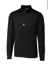 Cutter  Buck 1/4 Zip Black DryTec Men's Medium UPF50 109 NWT   