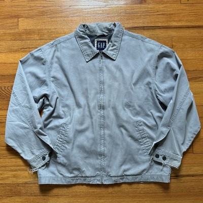 Gap Vintage Y2k Gray Cotton Full Zip Chore Coat Men s Size XL