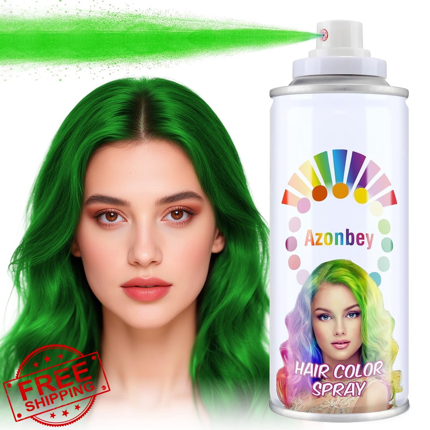 Temporary Green Hair Spray Washable Non-Sticky For Kids/Men