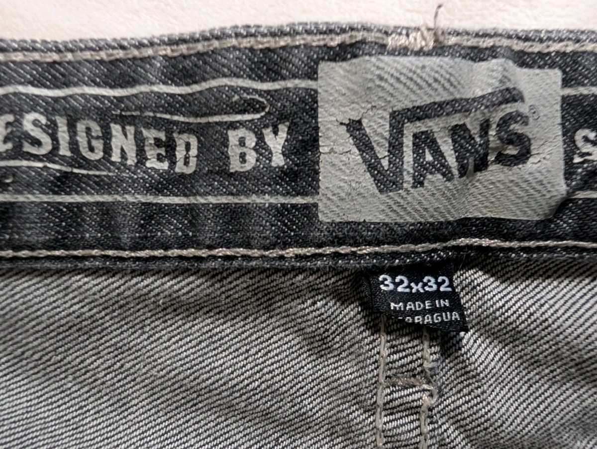 Vans Off The Wall Jeans Mens 30x31 Slim Straight Black Denim Skater Streetwear View 5