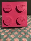 LEGO Pink 4 Knob Square Storage Brick Container Box 5”x 3”x3” — photo 2