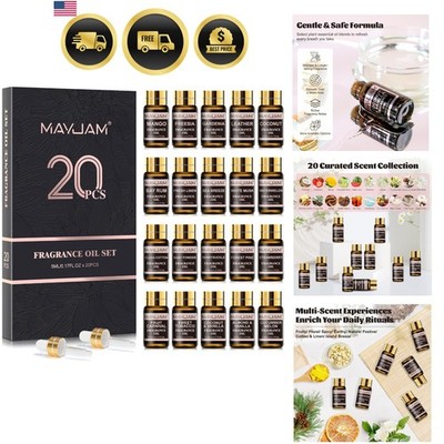 Fragrance Oil Gift Set, Top 20 Essential Oils Variety Pack for Diffusers for ...