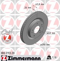 2X Zimmermann Bremsscheibe Coat Z 380.2113.20 FüR Mitsubishi NA8W Mivec NA4W