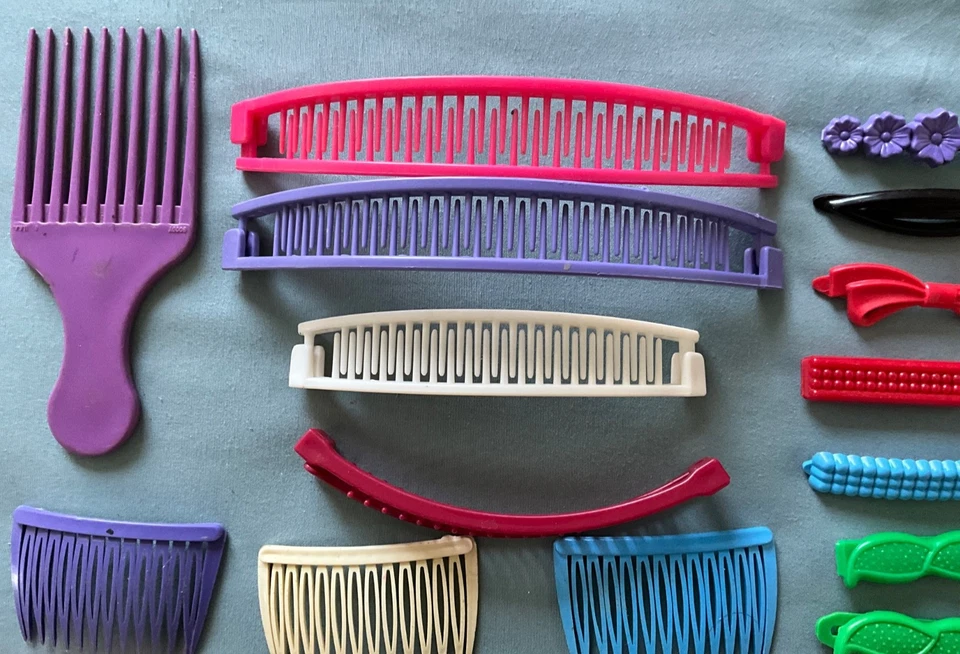 Lote De Colección De Correas De Pelo Plástico Años 80 90 CLIPS PEINES Marcas Surtidas Foto 3 de 4