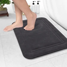 ITSOFT Memory Foam Bath Mat 24x16, Non Slip, Machine Washable, Quick Dry & Ab...