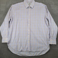 Charles Tyrwhitt Mens Plaid Button Down Dress Shirt Long Sleeve Size 18 37