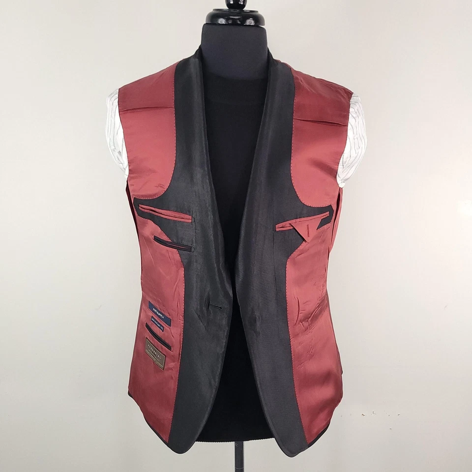 Suitsupply Tuxedo Jacket Mens 38S Black Wool Peak Lapel One Button Formal Blazer - Image 4 of 4