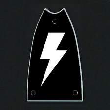 GUITAR TRUSS ROD COVER - Engraved Etch Fit EPIPHONE Scoop - LIGHTNING BOLT Black