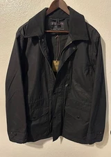 FILSON Waxed Cover Cloth MILE MARKER COAT in Black Sz-M New w/Flaw NWT