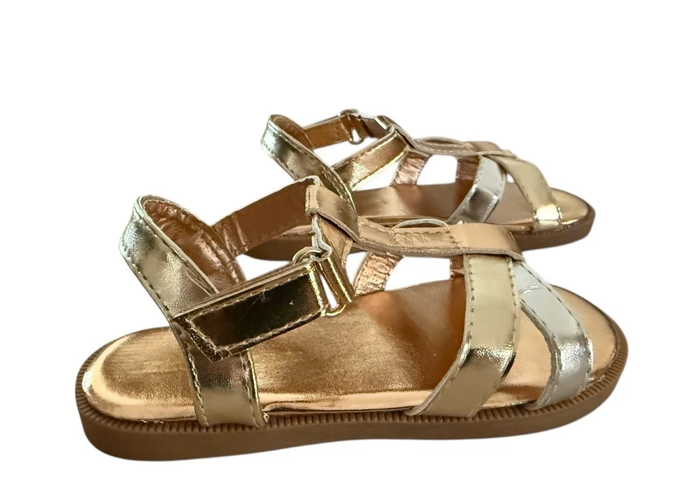 Sandalias Evie metálicas doradas y plateadas Lucky Brand para niñas nuevas $38 talla 8M Foto 4 de 4