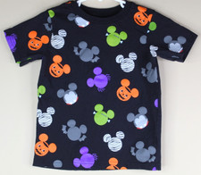 Disney Store Youth Kids Short Sleeve Halloween Mickey Mouse Shirt Black XS 4 