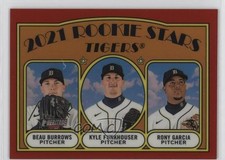 2021 Heritage Rookie Stars Chrome Red Refractor Beau Burrows Rony Garcia 8k4