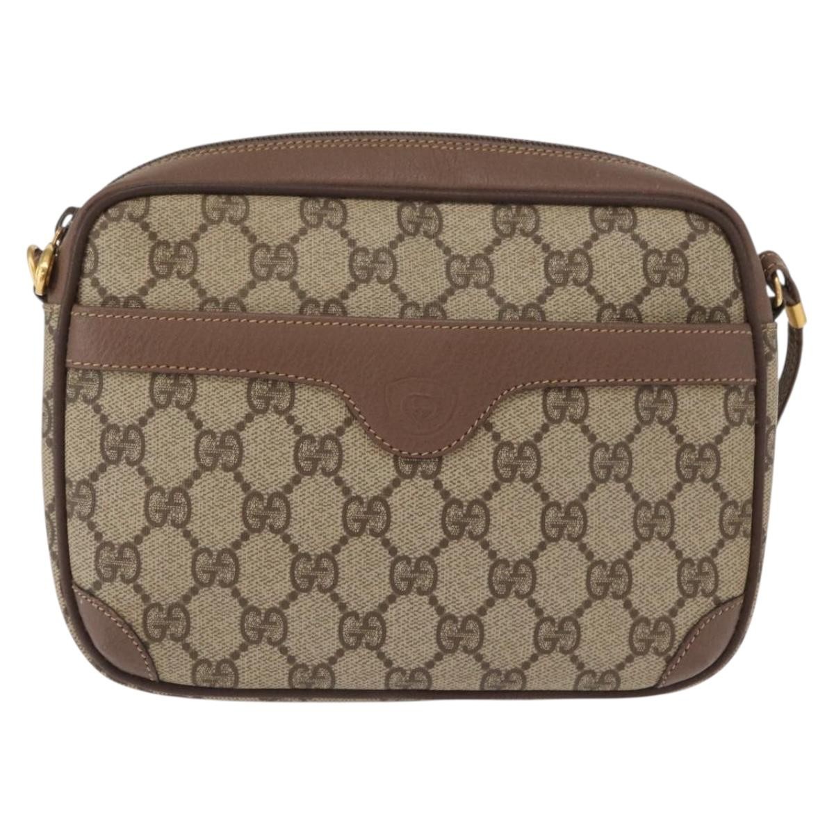 GUCCI GG Supreme Shoulder Bag PVC Beige Gold 007 115 6423 Auth
