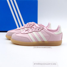 Size 8 Toddler Kid's adidas Originals Samba OG EL Leather Sneakers JR3165 Pink