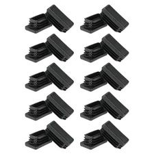 Rectangle Plastic Hole Plugs 0.8x0.7inch, 20 Pack Tubing Insert End Cap, Black