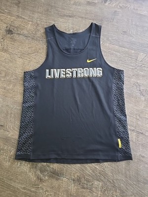 Vtg Nike Drifit Livestrong Lance Armstrong Lightweight tank Top Jersey Black M