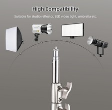 2M/79in Adjustable Metal Tripod Light Stand With 1/4in Screw Stainless Steel 2