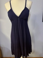 Body Central Navy Dress Spaghetti Straps Lace Back Padded Bra Jersey Sz S EUC