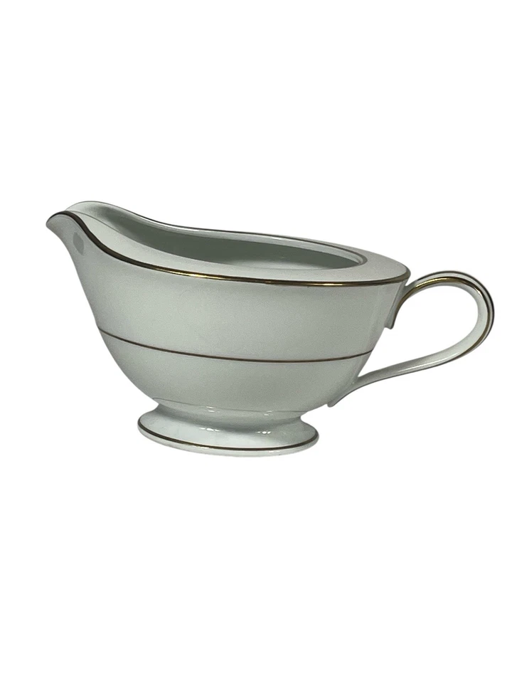 Juego de azucarero y crema cubierta Noritake Dawn 5930 de colección Japón blanco con adornos dorados Foto 2 de 4