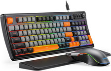SABLUTE Gaming Keyboard and Mouse, Quiet Membrane Keyboard with RGB Backlit Mech