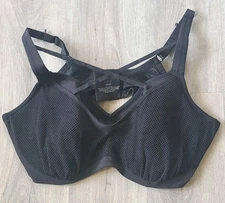 Torrid Active Bra 50 DD Blace Underwire Lined Cup Workout Sports Bra Adjustable