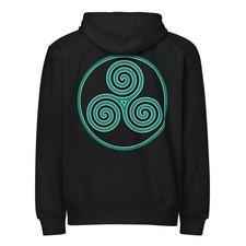 Triskelion Front and Back Print Zip-Up Hoodie