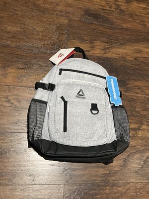 Reebok Gray Backpack Hydration Pocket Adjustable Strap Outer Inner Pockets Men