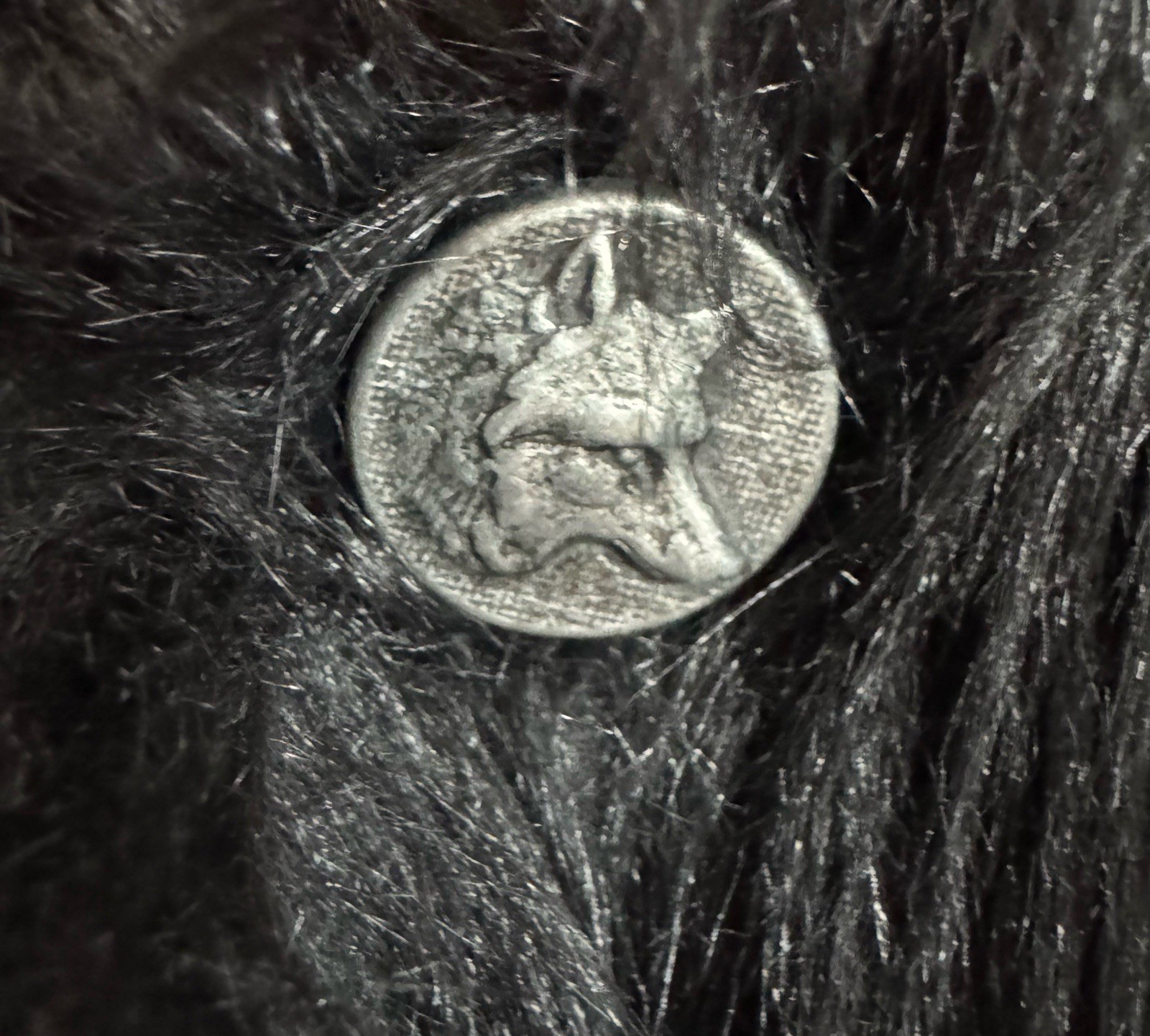 Authentic SpiritHoods Classic Black Wolf Faux Fur… - image 3