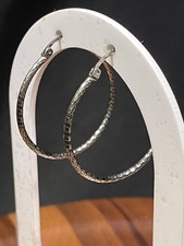 VINTAGE 925 STERLING SILVER HOOP EARRINGS 1.5  PHP-01 MEXICO