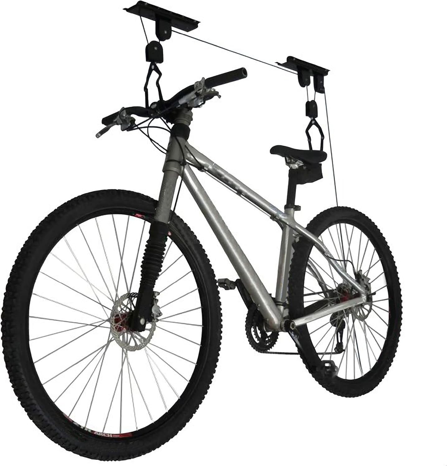 Ceiling-Mounted Bicycle Hoist - Effortless 2-Pack Installation with Safety Locks