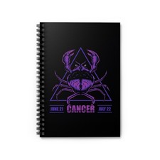 Cancer Zodiac Notebook  Spiral Notebook, Ruled Journal