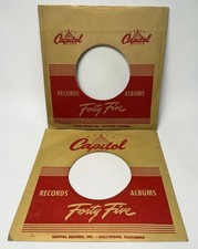 Capitol Records Company Paper Sleeves Lot 45 RPM Vinyl Forty Five Logo