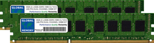 8 GB (2 x 4 GB) DDR3 1066 MHz PC3-8500 240 PIN ECC UDIMM SERVER/WORKSTATION RAM KIT - Foto 1 di 1