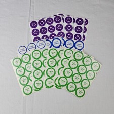 VTG Stickers Scrapbook Reward Lot 12 Sheets 216 Stickers Multi Color 1980s