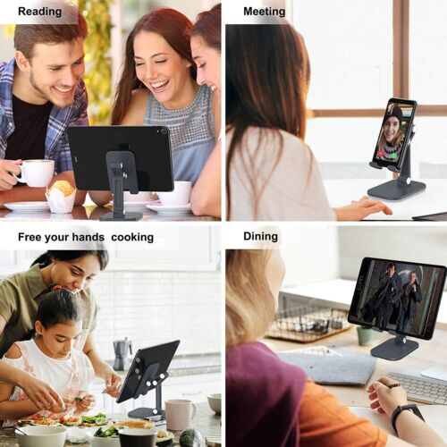 Foldable Tablet Desktop Stand Cell Phone Holder Mount For iPhone Samsung iPad US - Picture 5 of 12