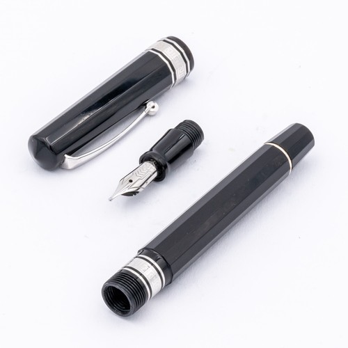 Omas Paragon Set Kugelschreiber Füller 18K M Schwarz Silber - Picture 4 of 5