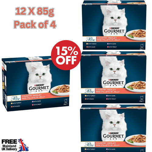 Gourmet Perle Country Medley Jelly Cat Food, 85g 96 Pack for sale