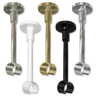 Deckenhalter Für Gardinenstangen (20 Mm) – Moderner Stangenhalter Zur Deckenmontage, 13 Cm Abstand & Kürzbar