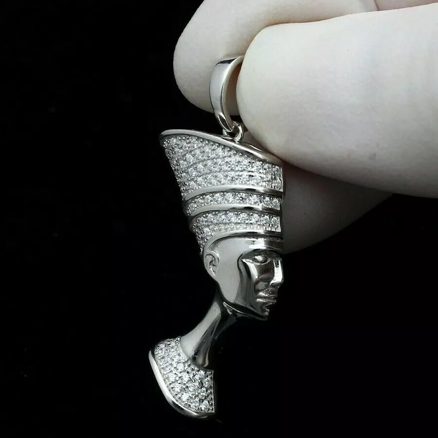White gold cheap nefertiti pendant