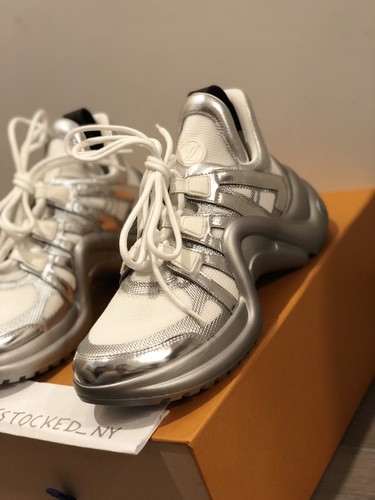 louis vuitton sneakers silver
