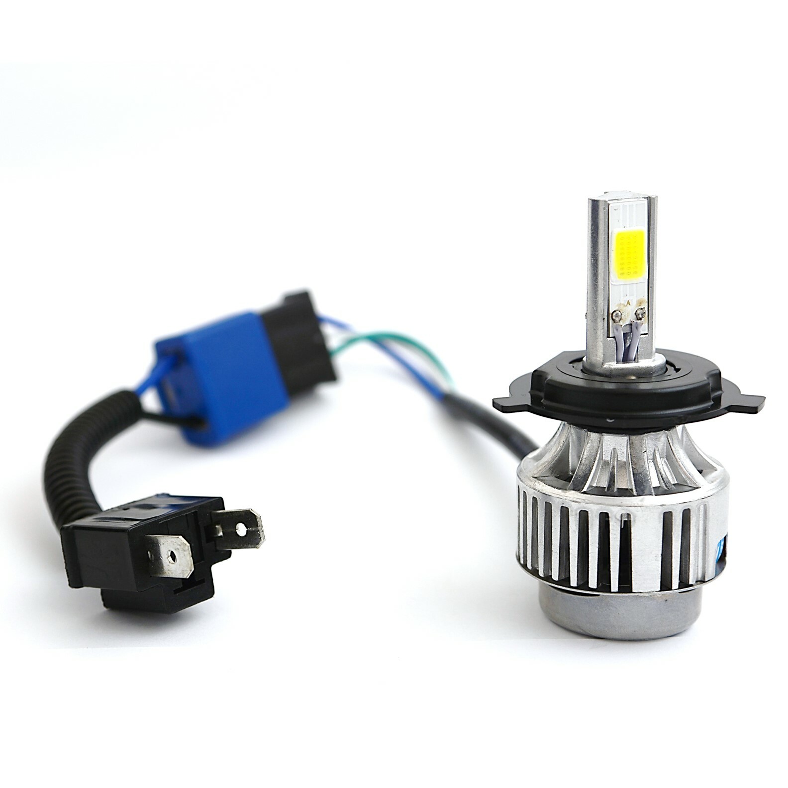 6K 6500K H4 SMD COB 18/24w LED White Headlight HID Hi/Low Light