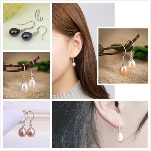 AU STOCK CHIC CLASSIC DROP GENUINE PEARLS SILVER HOOK EARRINGS 04018