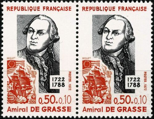 FRANCE 1972 AMIRAL DE GRASSE YT Paire n° 1727 Neuf ★★ luxe / MNH - Photo 1/1