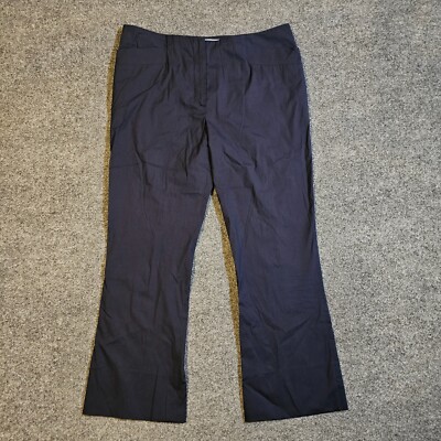 Prada Milano Pants Womens Size 42 Navy Blue Ankle Flare Cropped