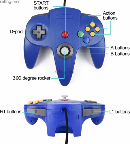 2PCS Classic Wired N64 Controller Gamepad Joystick for Nintendo 64 Video Game - Picture 23 of 99