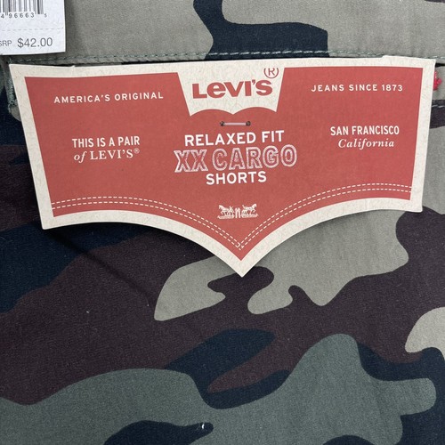Levi’s Boys Size 16 Husky Camo Cargo Shorts Green Adjustable Waist NWT - Picture 10 of 10