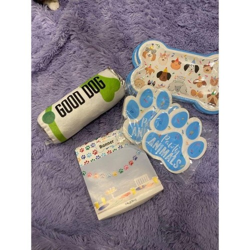 Set festa cane piatti di carta, tovaglioli, striscione e giocattolo