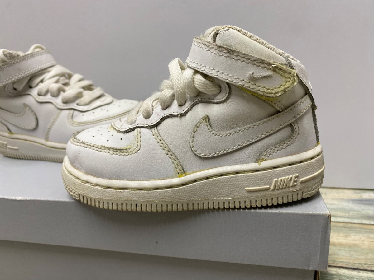 NIKE FORCE 1 LE （TD） 15cm Nike Unisex Toddler Air Force One Mid TD Shoes White. 314197