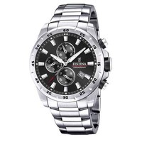 Festina F20463/4 Herren Chronograph Uhr Schwarz Zifferblatt Edelstahlband 45 Mm
