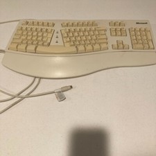 MICROSOFT Natural Keyboard ERGONOMIC 59758 TESTED 6 pin Retro Vingate PC